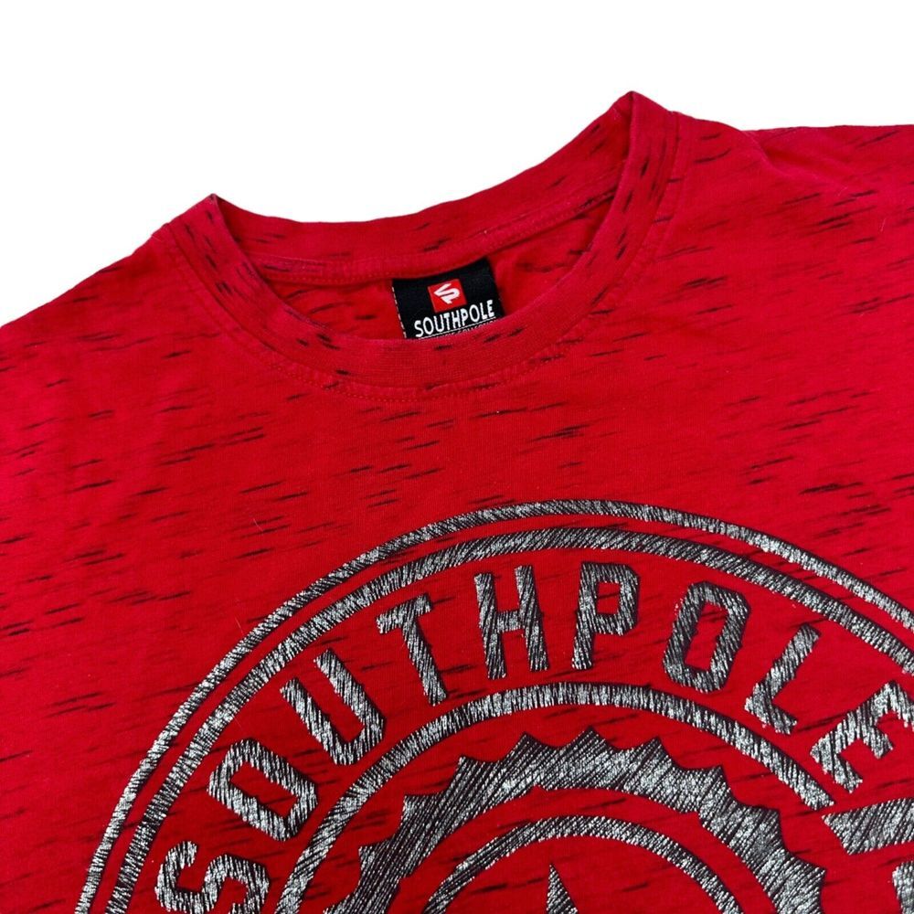 SOUTHPOLE Womens Red Heather MCMXCI Short Sleeve T-Shirt‎ Hip Hop Y2K Size Small